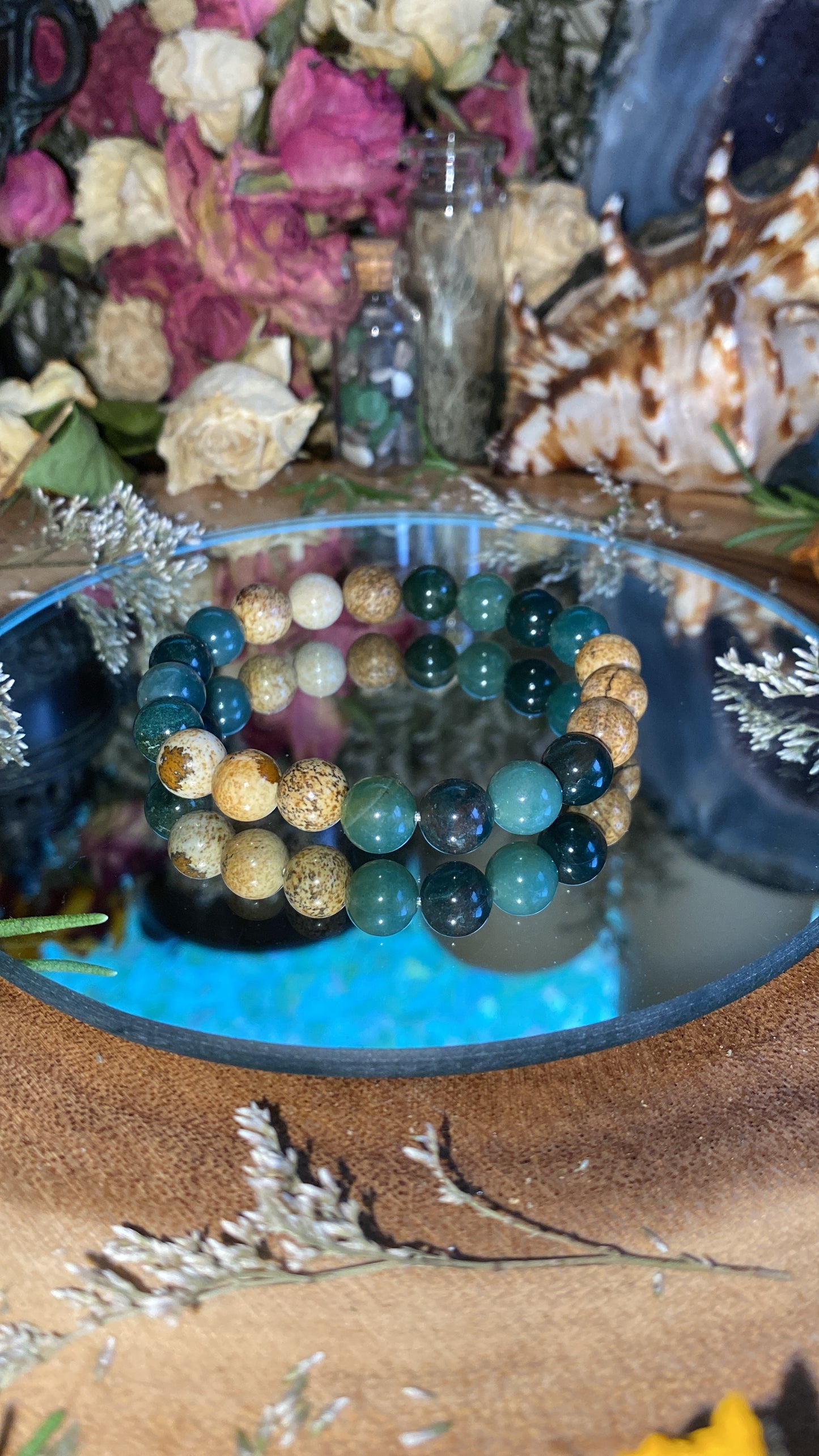 Moss Agate & Jasper Bracelets