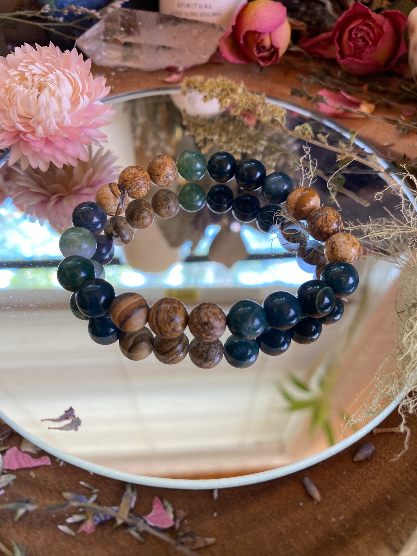 Moss Agate & Jasper Bracelets