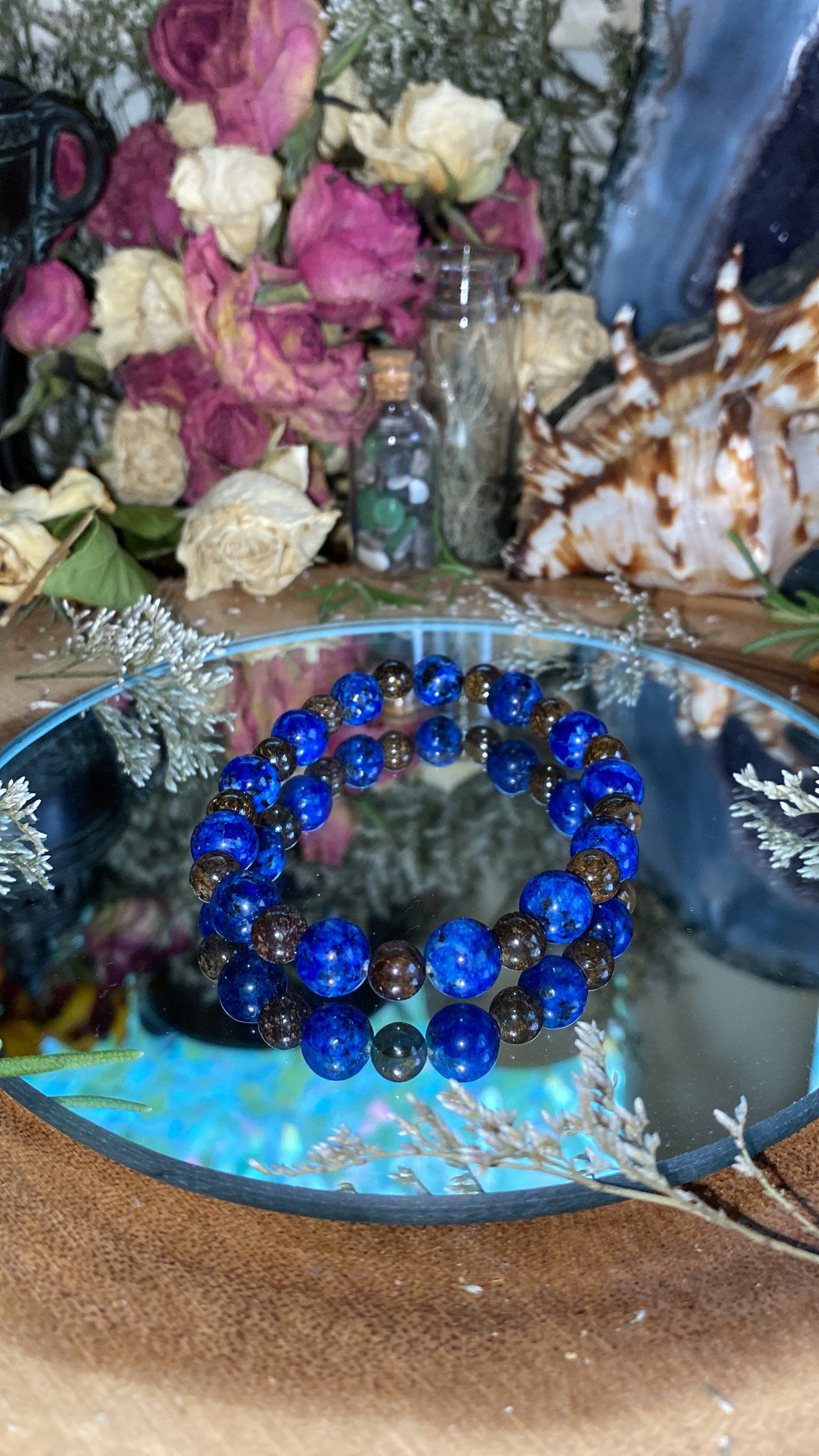 Lapis Lazuli & Bronzite Bracelet