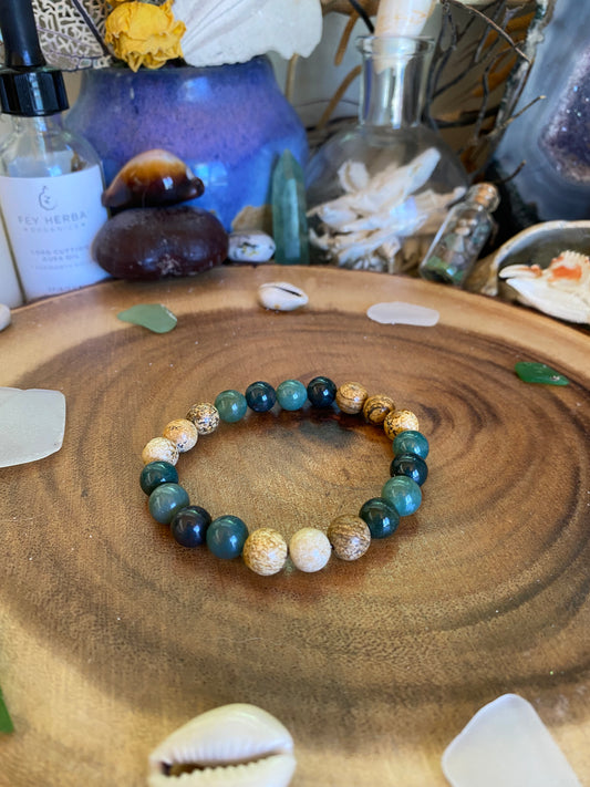 Moss Agate & Jasper Bracelets